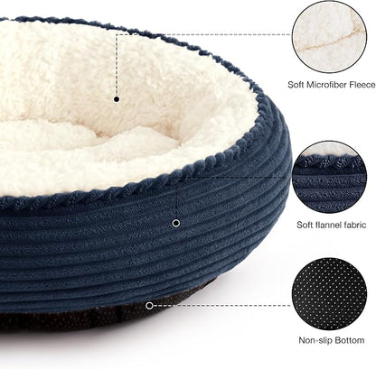 Love's cabin Round Donut Cat and Dog Cushion Bed, 20in Pet Bed - Image 2