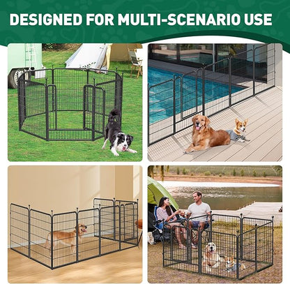 Dog Playpen Outdoor, 8 Panels 40" High Heavy Duty Metal Dog Pen, Pet Fence - Image 6