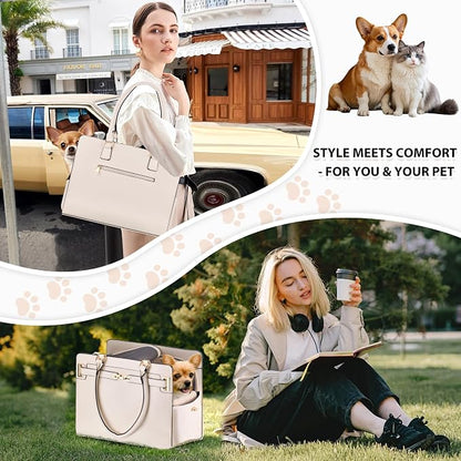 Dog Purse Carrier for Small Dogs, Stylish Foldable Pet Carrier Purse Tote Bag - Image 7