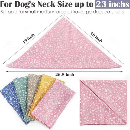 4PCS Spring Dog Bandanas Cat Birthday Cute Soft Cotton Puppy Scarfs Washable - Image 2