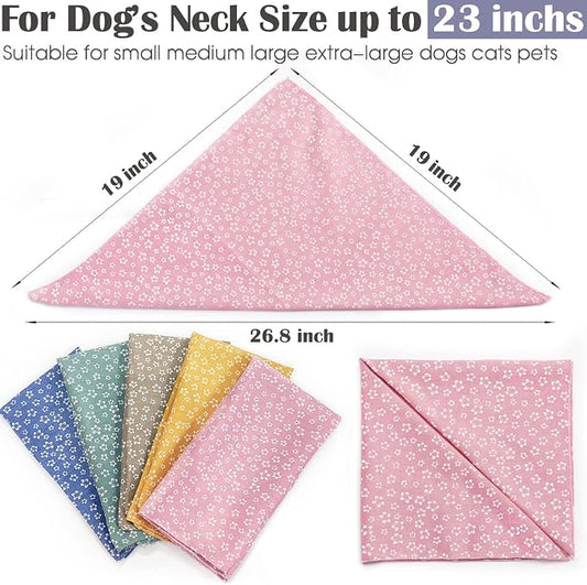 4PCS Spring Dog Bandanas Cat Birthday Cute Soft Cotton Puppy Scarfs Washable - Image 2