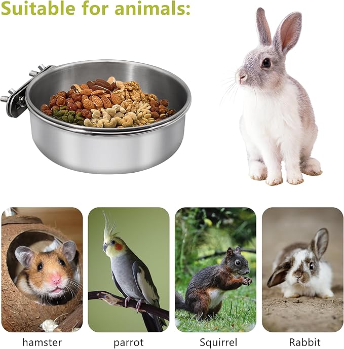 Large Bird Feeding Dish Cups, Parrot Food Bowl Cage - Image 3