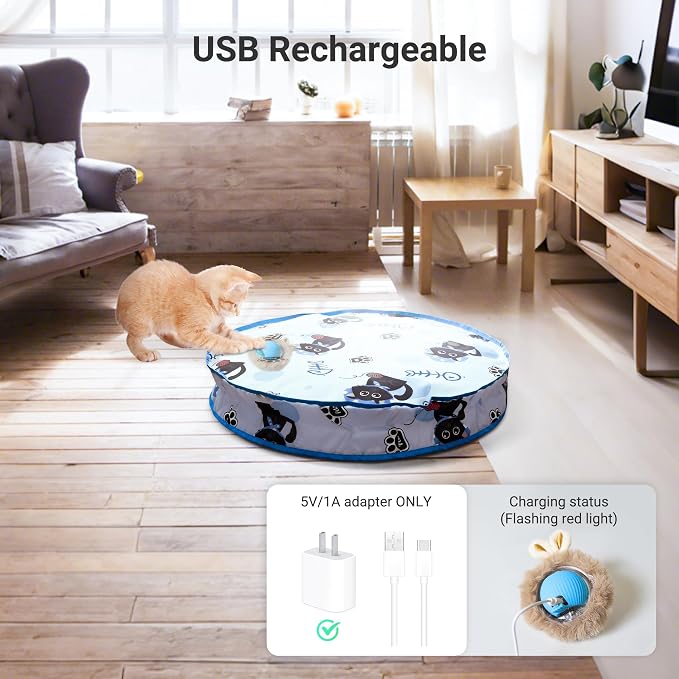 Interactive Cat Toys for Indoor Cats Automatic Motion Activated Moving Ball - Image 6