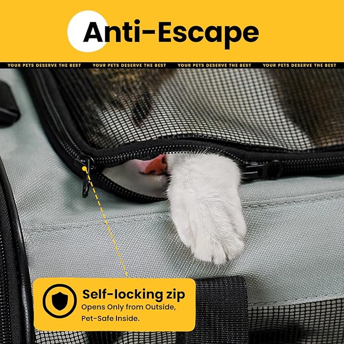 Soft-Sided Cat Carrier for Small-Medium Cats, Puppies up to 15 Lb, Airline - Image 6
