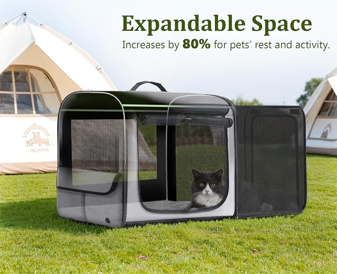 Pecute Dog Car Carrier Stable and Light Weight, Expandable Extra Space Dog - Image 3