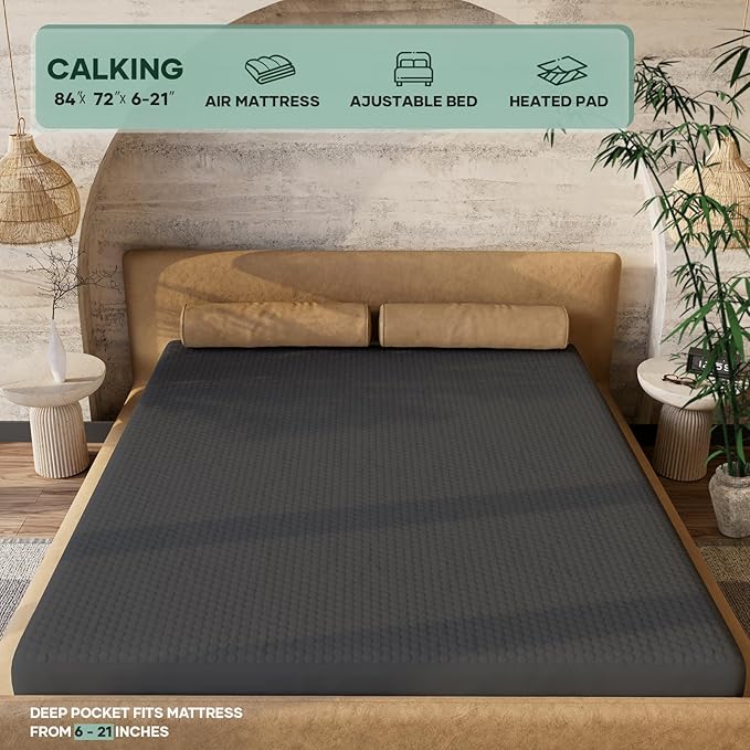 OhGeni 100% Waterproof Mattress Protector, California King-Gray, Fits 6"-20" - Image 6