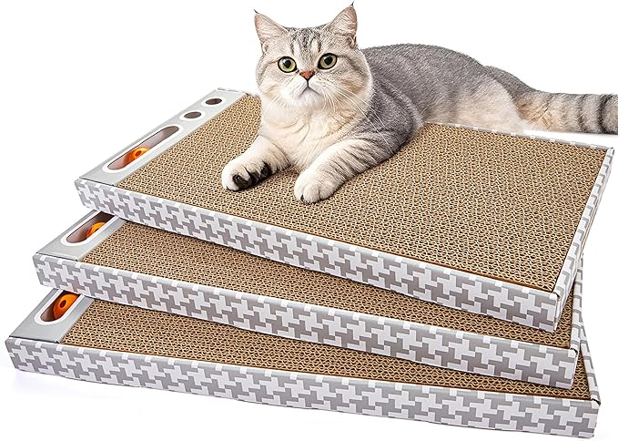 Cat Scratching Board 3 Pack – Reversible Cardboard Scratcher by Unknown