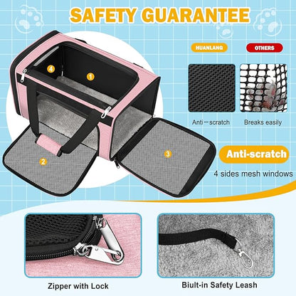 HUANLANG Soft-Sided Cat Carrier Airline Approved, Dog Carriers - Image 4