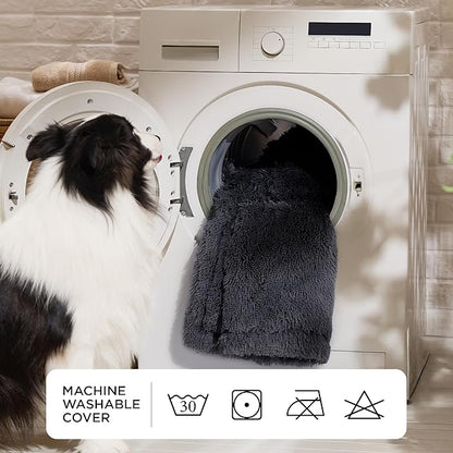 Bedsure Calming Human Dog Bed, Fluffy Faux Fur Orthopedic Pet Bean Bed - Image 9