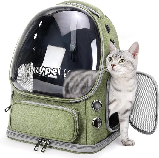 Cat Backpack Carrier, Breathable Cat Carrier Large Space Bubble Pet Backpack by Cawypety