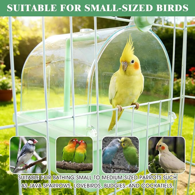 Pacify Automatic Bird Bath for Cage, Hanging Bird Shower - Image 7
