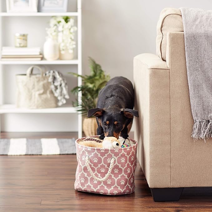 Bone Dry Pet Storage Collection Lattice Paw Print, Small Round - Image 5