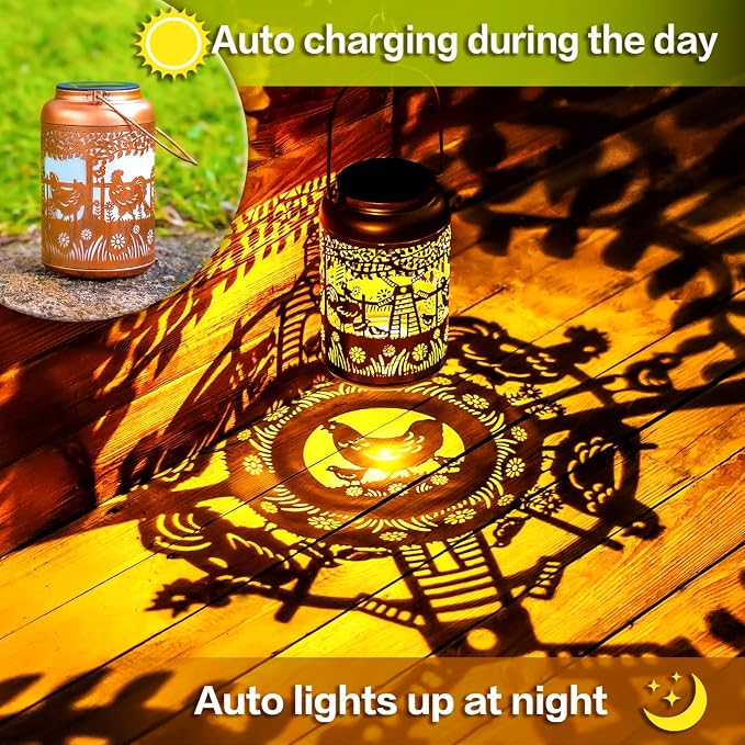 Chicken Solar Lanterns Outdoor Hanging Waterproof Solar Lights Chicken Gifts - Image 3