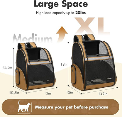 Pet Backpack Carrier, Large Cat Carrier Backpack Up to 20 Lbs - Image 2