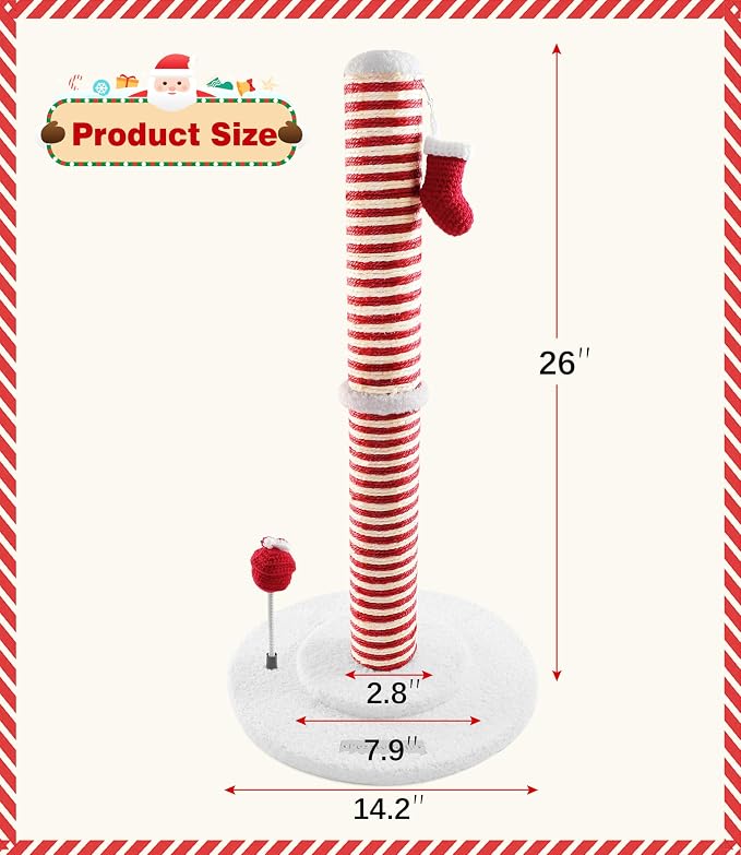 Christmas Cat Scratching Post, Christmas Cat Scratcher - Image 3