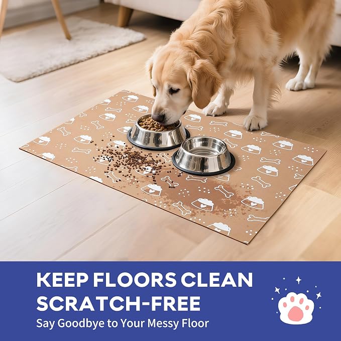 Cooyes Large Dog & Cat Food Mat 24"×36", Ultra-Absorbent Dog Bowl Mat - Image 5