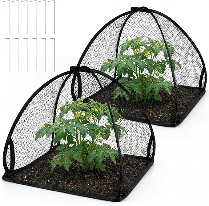 DECOHS 2 Pcs Pop-Up Mesh Plant Cover Tent, Plant Protector Enclosure by DECOHS