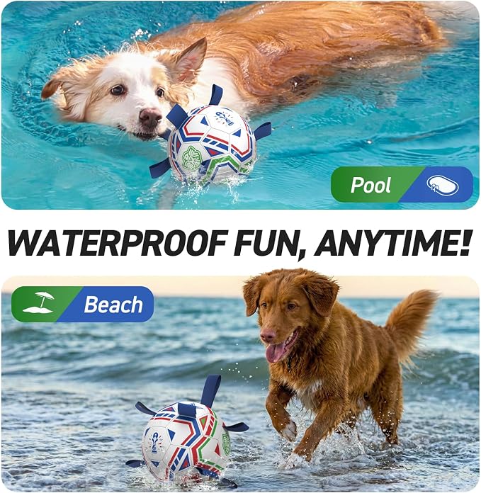 QDAN World Cup Soccer Ball for Dog, 8 Inch Dog Balls - Image 4