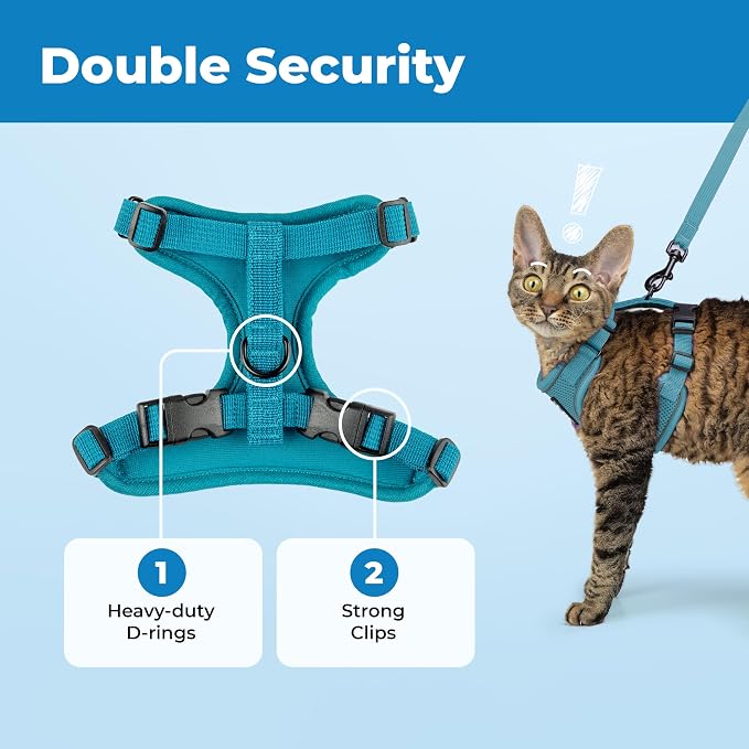 Voyager Escape-Proof Step-in Lock Cat Harness & 5ft Neoprene-Handle Leash Set - Image 5