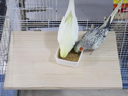 21.7 × 13.8 Inches Large Bird Perch Stand Platform, Natural Wooden Small - Image 2