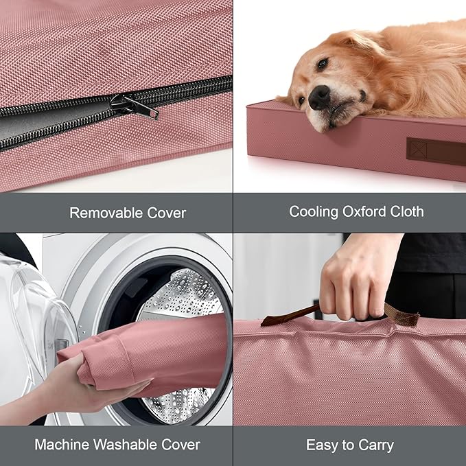 Outdoor Large Washable Dog Bed, Orthopedic Egg Crate Foam Dog Crate Mat - Image 6