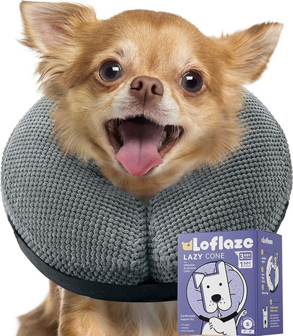 Soft Inflatable Dog Cone Collar Alternative After Surgery by Loflaze