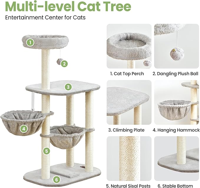Small Cat Tree Tower with Lots of Scratching Posts - Image 2