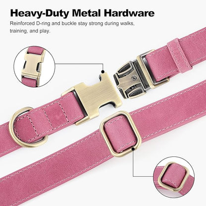 Plutus Pet Genuine Leather Dog Collar – Adjustable Pet Collar - Image 5