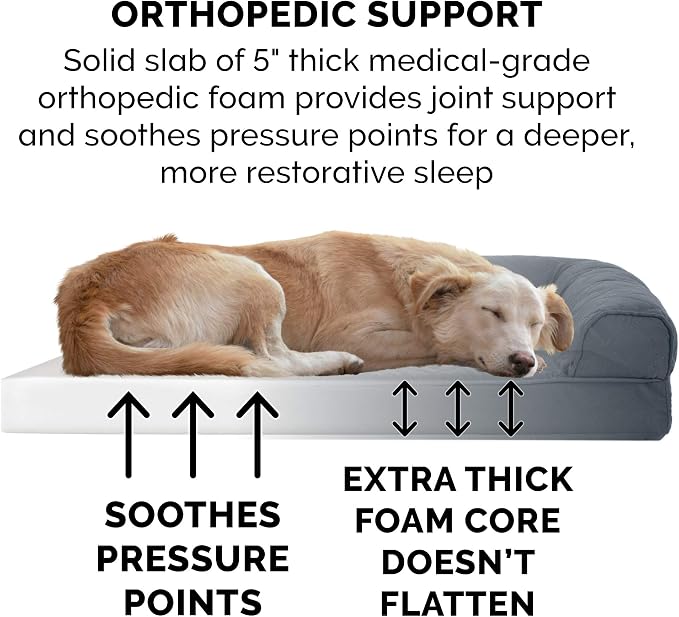 Furhaven Orthopedic Dog Bed for Large Dogs w/ Removable Bolsters & Washable - Image 5