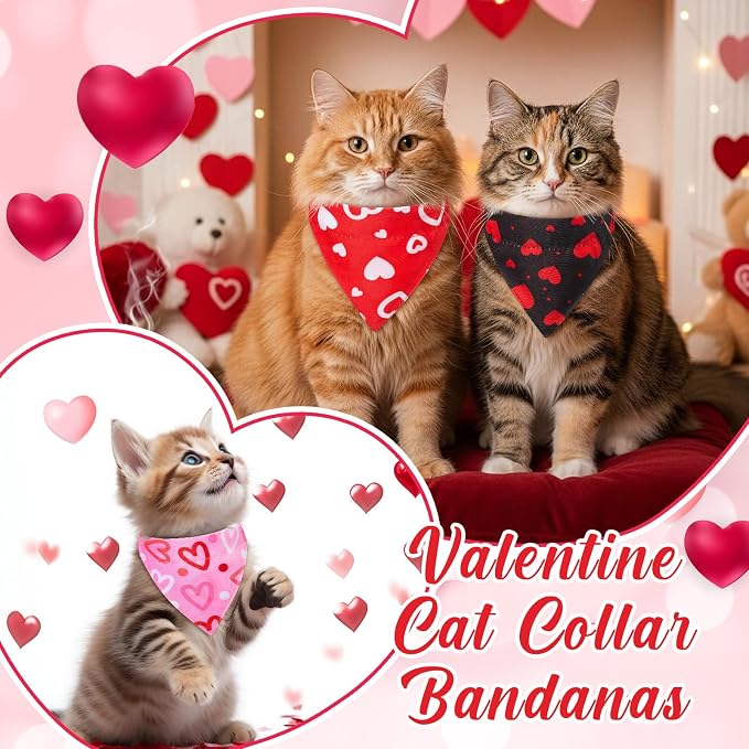 Sanwuta 10 Pcs Mother's Day Cat Collar Bandanas, Breakaway Adjustable Kitty - Image 2