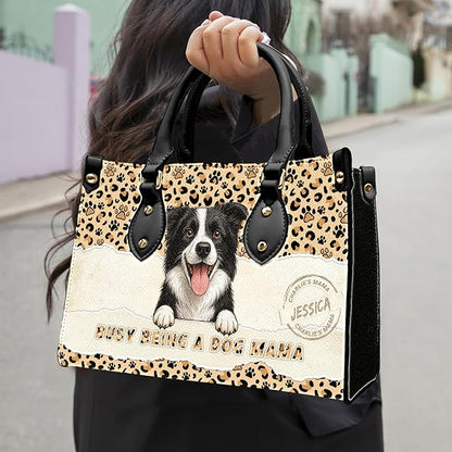 Personalized Pet Mom Leather Handbag – Custom Name Dog Cat Photo Purse - Image 2