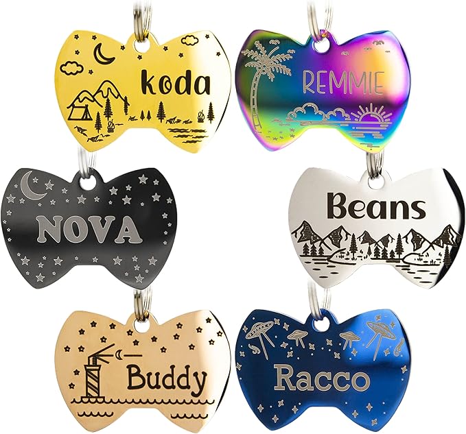 Personalized Dog Tag with 5 Lines of Custom Deep Engraved Durable Stainless by PetANTastic
