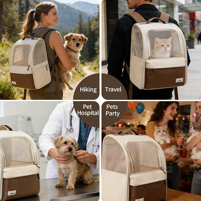 Cat Carrier Backpack, Steel Wire Frame More Stable, 600D Wear-Resistant Oxford - Image 7