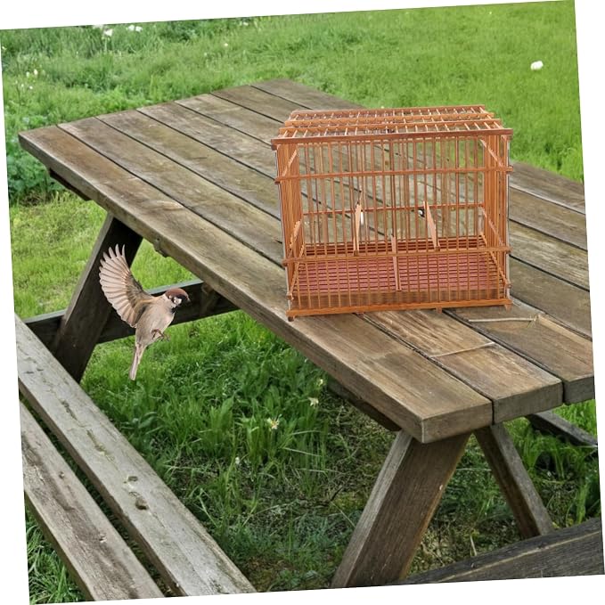 Hemoton Portable Lightweight Bamboo Bird Cage - Image 6