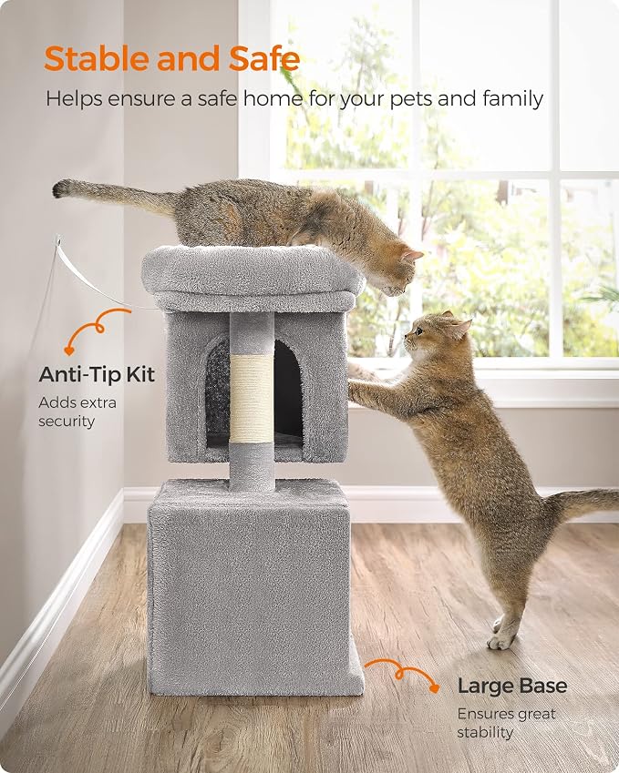 Feandrea Cat Tree, 26.4-Inch Cat Tower, Plush Condo - Image 8