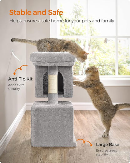 Feandrea Cat Tree, 26.4-Inch Cat Tower, Plush Condo - Image 8