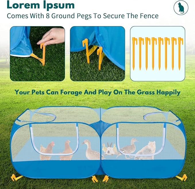 Small Pet Animals Playpen, Cage Tent Enclosure Large Chicken Run Coop - Image 5