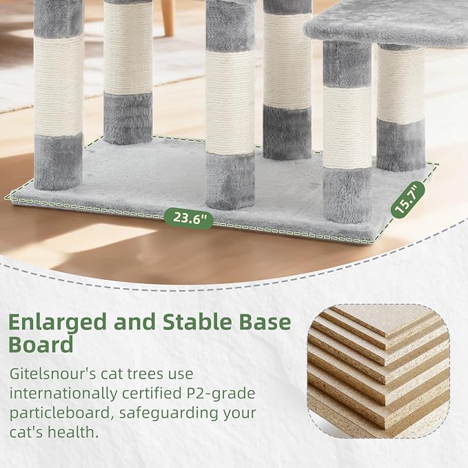 Cat Tree for Indoor Cats Large Adult, Heavy Duty Cat Tree for Large Cats 20 lbs+ - Image 4