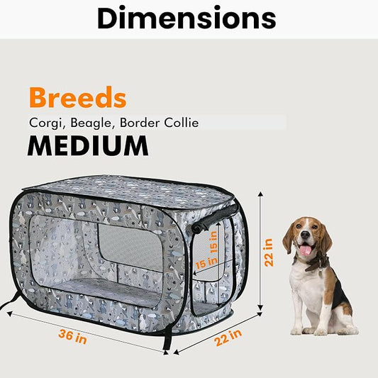 Beatrice Home Fashions Portable, Collapsible, Pop Up Kennel Travel Cat and Dog - Image 2