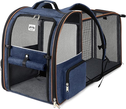 Lekebobor Extra Large Cat Backpack Carrier Expandable Pet Carrier Backpack by LEKEBOBOR