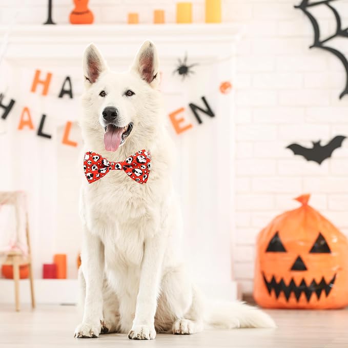 Halloween Dog Collar, Holiday Adjustable Ghost Skull Collar - Image 4