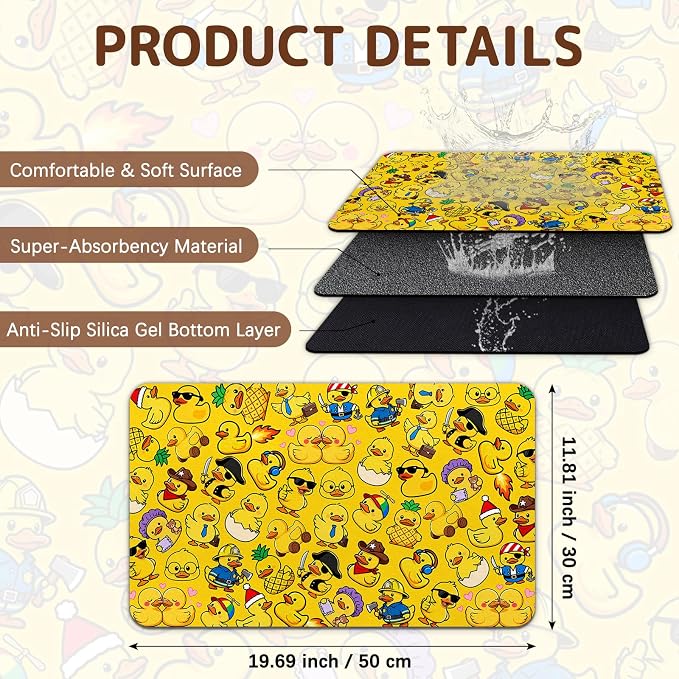Dog Food Mat for Bowls, Absorbent Quick Dry Dog Cat Mats for Food and Water - Image 2