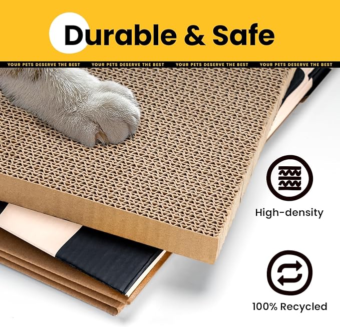 Cardboard Cat House with Scratch Pad & Catnip, Cat Play Scratching House - Image 8