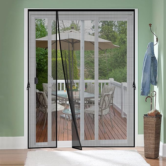 Reversible Left Right Side Opening Fiberglass Magnetic Screen Door, Fit Door by Iduontis