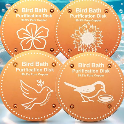 Bird Bath Purification Disk Pure Copper Outside Winter Solar Power Birdbath by OICEME