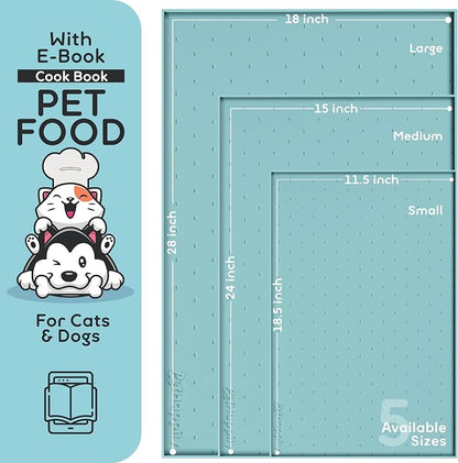 Dog Food Mat - 28x18 Raised Edges Dogs Mat - Image 2