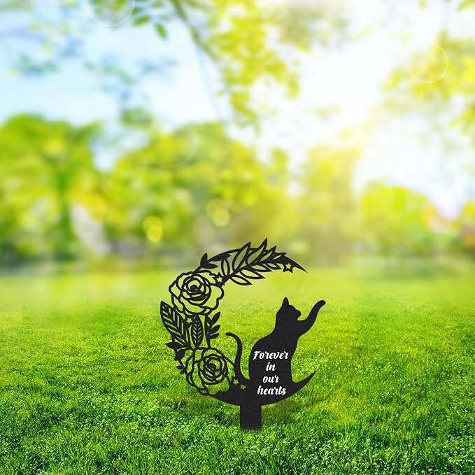 Pet Grave Markers Cat, Metal Memorial Plaques - Image 4
