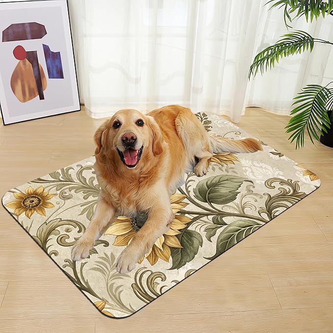 Vintage Sunflower Pet Feeding Mat - Image 7