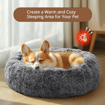 JOLLYVOGUE Calming Dog Bed Medium Size Dog, Anti-Anxiety Donut Medium Pet Bed - Image 4