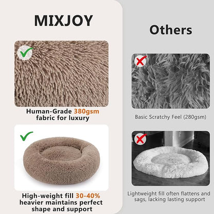 MIXJOY Orthopedic Dog Bed Comfortable Donut Cuddler Round Dog Bed Ultra Soft - Image 5